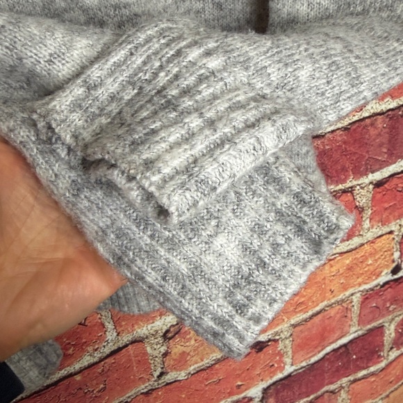 ASPEN Nordic Fair Isle Turtleneck Sweater Gray Black Size XS Cozy Winter - Picture 7 of 11